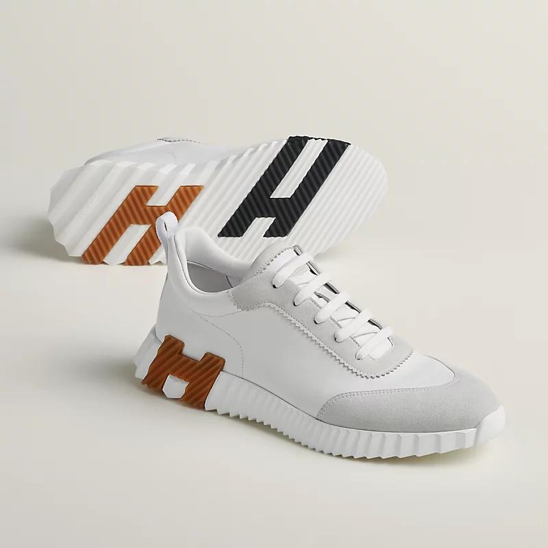 Giày Hermes Bouncing Sneaker Nam Xám Trắng Nâu