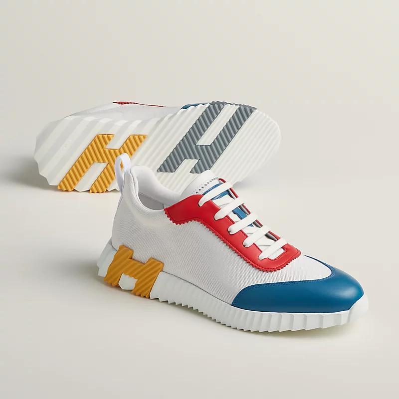 Giày Hermes Bouncing Sneaker Nam Trắng Đỏ Xanh Dương