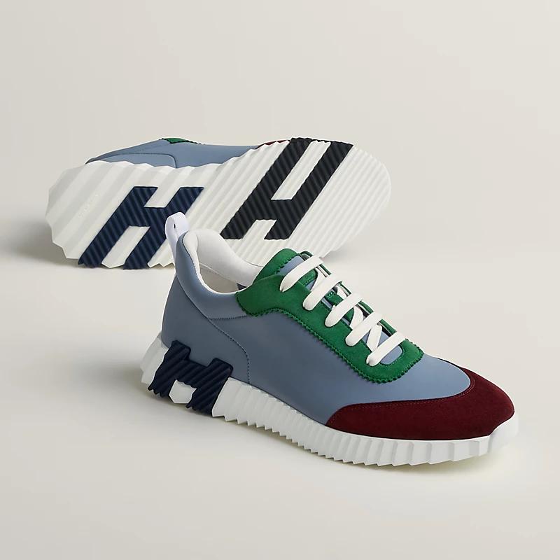 Giày Hermes Bouncing Sneaker Nam Xanh Dương Đỏ