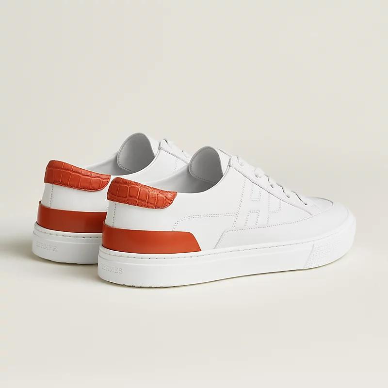 Giày Hermes Deep Sneaker Nam Trắng Cam