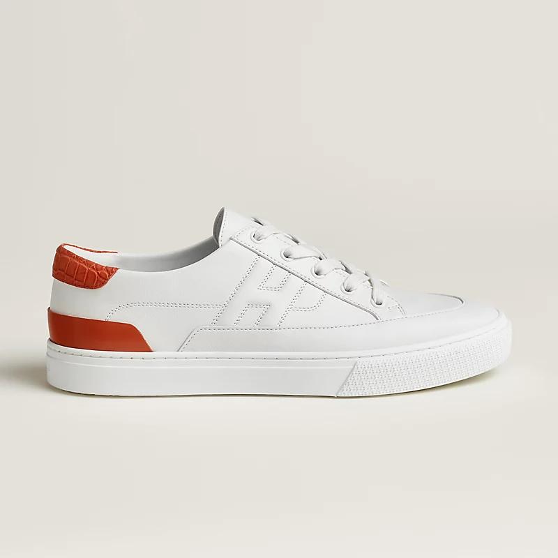 Giày Hermes Deep Sneaker Nam Trắng Cam