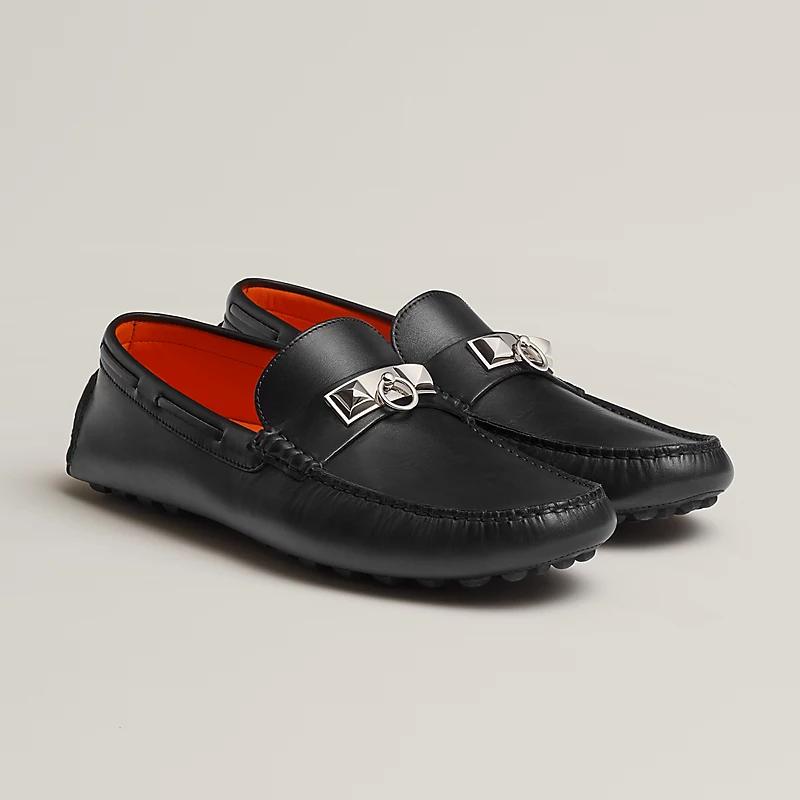 Giày Hermes Irving Loafer Nam Đen Bạc