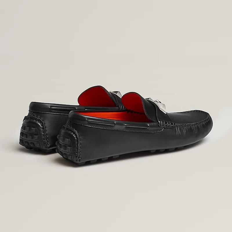 Giày Hermes Irving Loafer Nam Đen Bạc