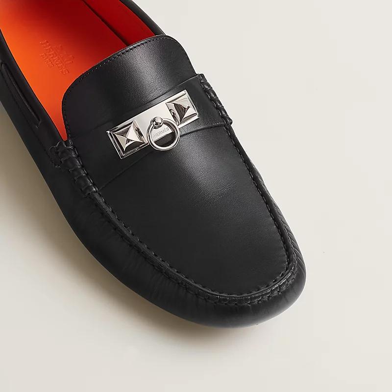 Giày Hermes Irving Loafer Nam Đen Bạc