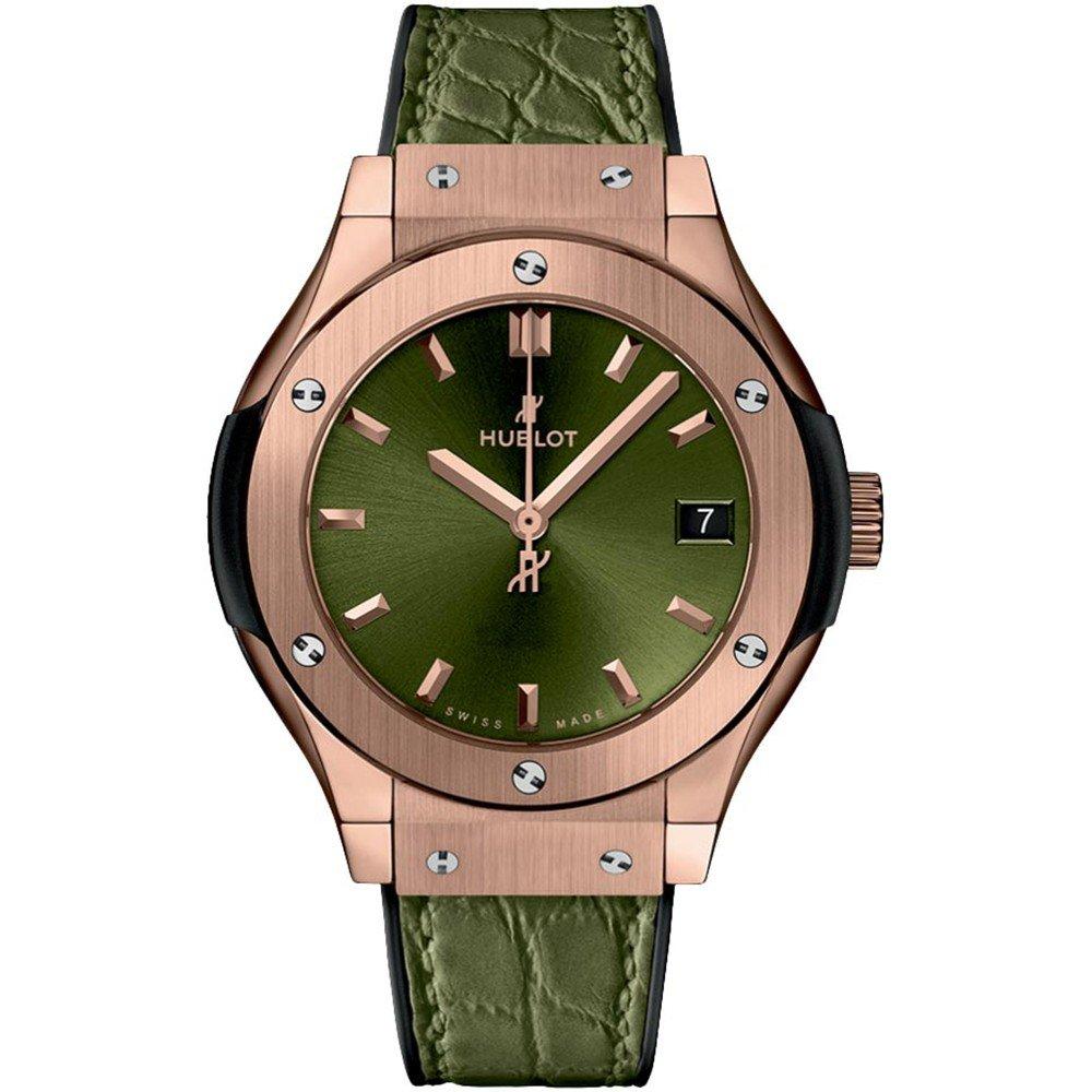 Đồng Hồ Hublot 581.Ox.8980.Lr Classic Fusion Quartz 33Mm Nữ Xanh Lá