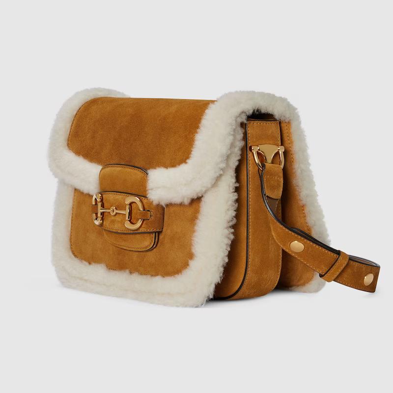 Túi Gucci Gucci Horsebit 1955 Small Bag Nữ Nâu Nhạt