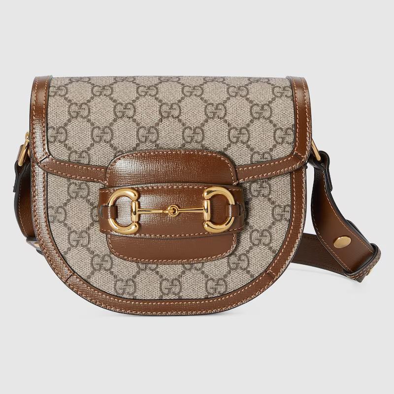 Túi Gucci Gucci Horsebit 1955 Mini Rounded Bag Nữ Nâu Xám