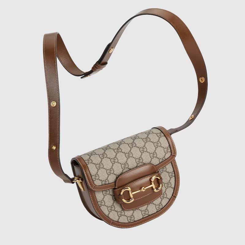 Túi Gucci Gucci Horsebit 1955 Mini Rounded Bag Nữ Nâu Xám