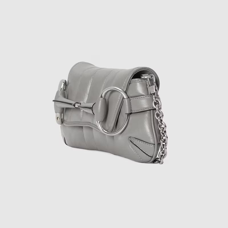Túi Gucci Gucci Horsebit Chain Small Shoulder Bag Nữ Xám