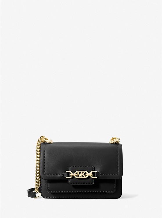 Túi Michael Kors Heather Extra-Small Leather Crossbody Bag Nữ Đen