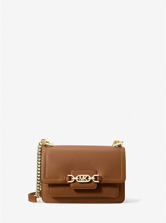 Túi Michael Kors Heather Extra-Small Leather Crossbody Bag Nữ Nâu