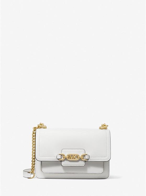 Túi Michael Kors Heather Extra-Small Leather Crossbody Bag Nữ Trắng