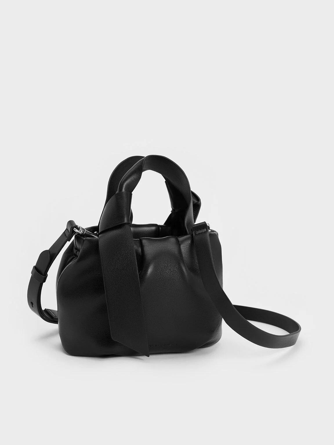 Túi Charles & Keith Toni Knotted Ruched Nữ Đen