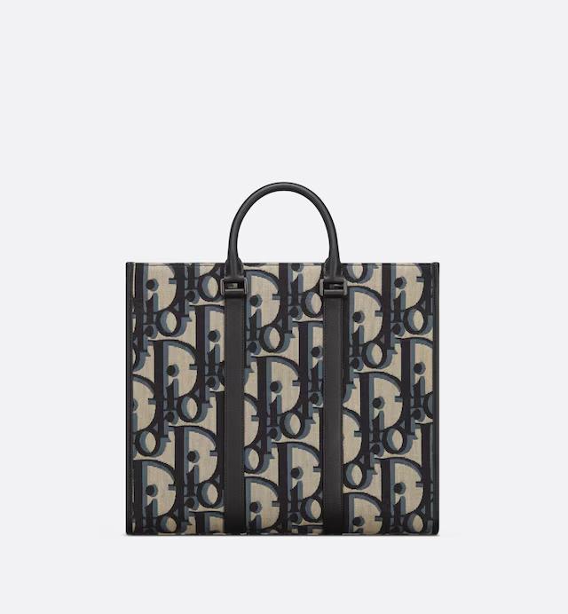 Túi Dior East-West Tote Bag Beige And Black Maxi Oblique Jacquard