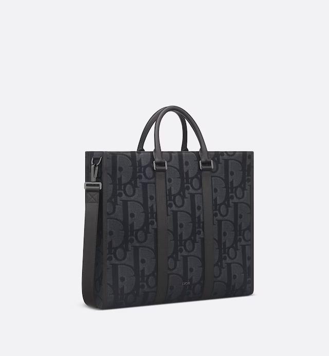 Túi Dior East-West Tote Bag Black Maxi Oblique Jacquard