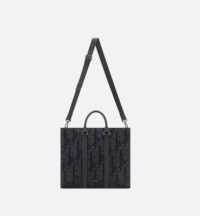 Túi Dior East-West Tote Bag Black Maxi Oblique Jacquard