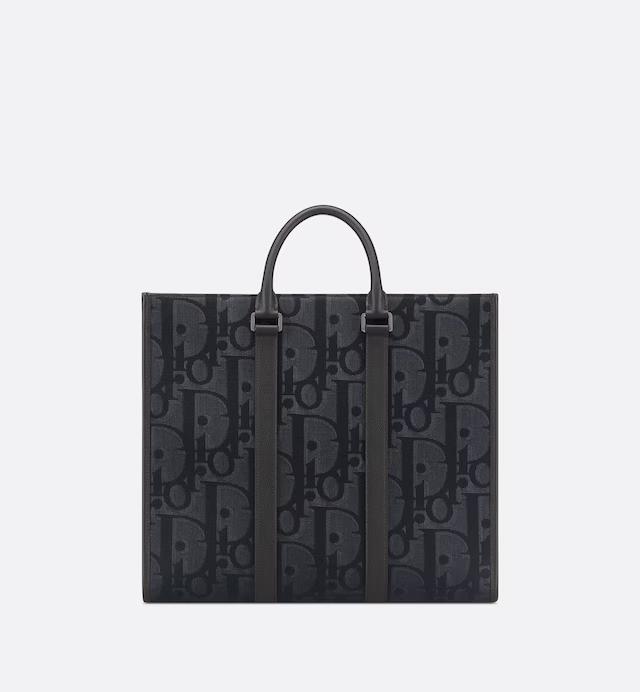 Túi Dior East-West Tote Bag Black Maxi Oblique Jacquard