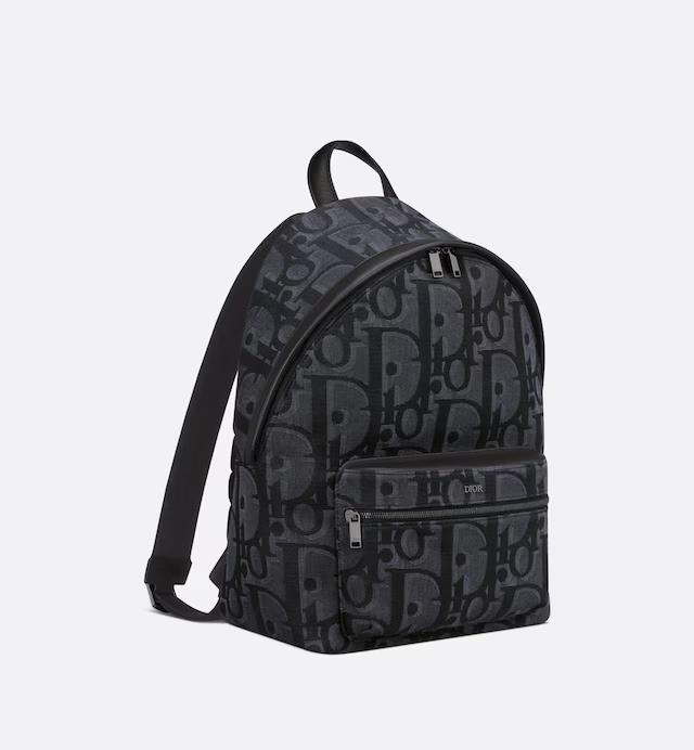 Túi Dior Rider Backpack Black Maxi Oblique Jacquard