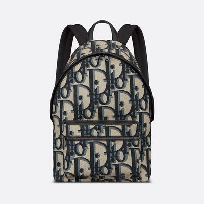 Túi Dior Rider Backpack Beige And Black Maxi Oblique Jacquard