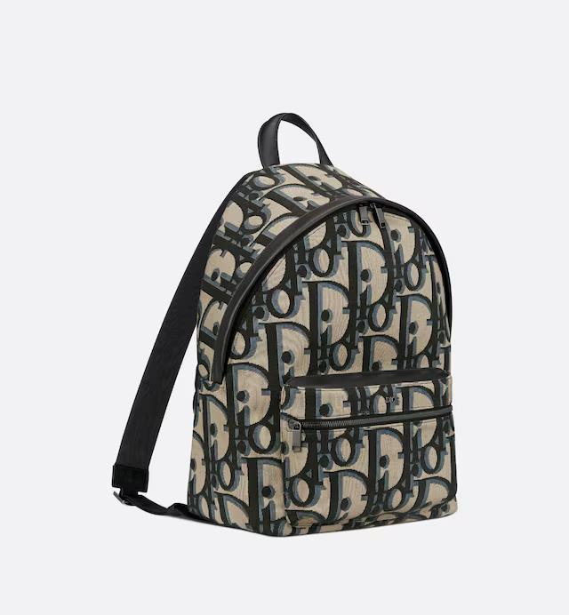 Túi Dior Rider Backpack Beige And Black Maxi Oblique Jacquard