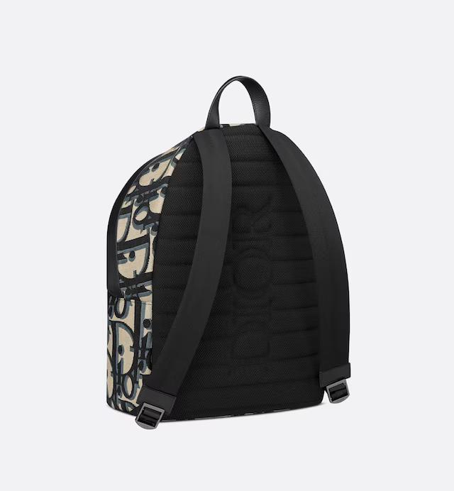 Túi Dior Rider Backpack Beige And Black Maxi Oblique Jacquard