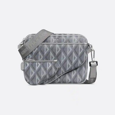 Túi Dior Saddle Triple Pouch Gray Cd Diamond Canvas