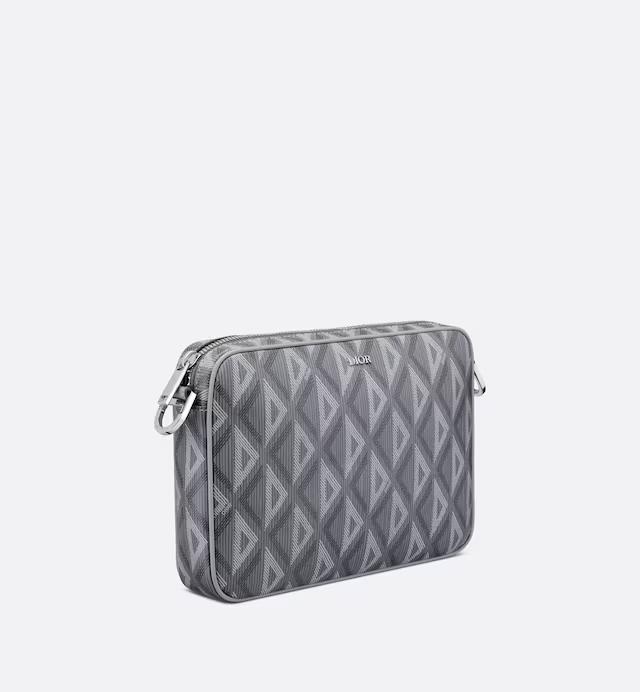 Túi Dior Saddle Triple Pouch Gray Cd Diamond Canvas