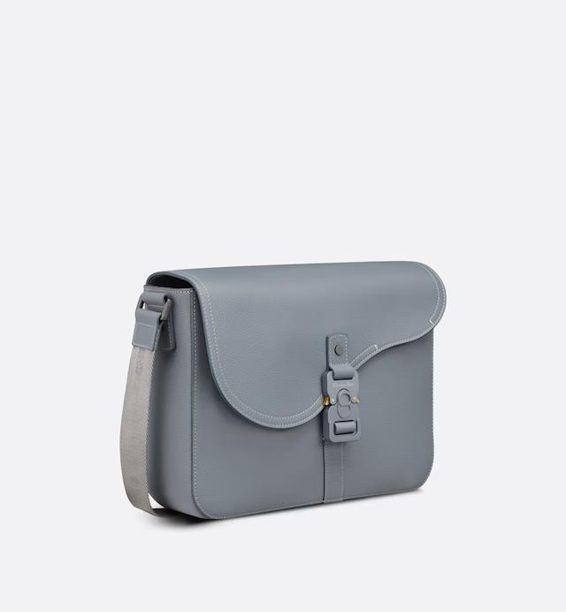 Túi Dior Saddle Messenger Bag Gray Grained Calfskin