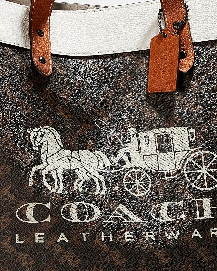 Túi Coach Field Tote 40 With Horse And Carriage Print Nam Nâu