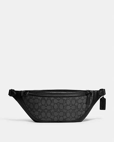 Túi Coach League Belt Bag In Signature Jacquard Nam Đen