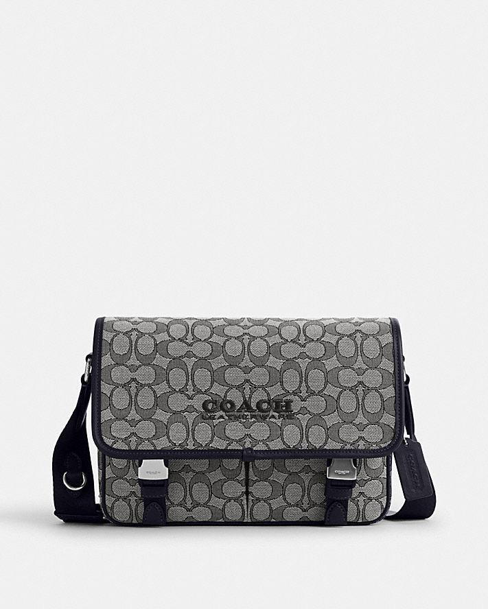 Túi Coach League Messenger Bag In Signature Jacquard Nam Xám