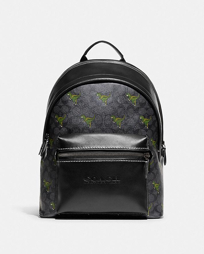 Túi Coach Charter Backpack In Signature Canvas With Rexy Print Nam Đen