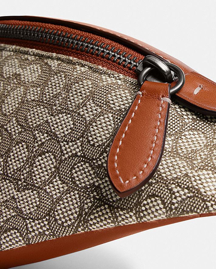 Túi Coach Charter Belt Bag 7 Micro Signature Jacquard Nam Nâu