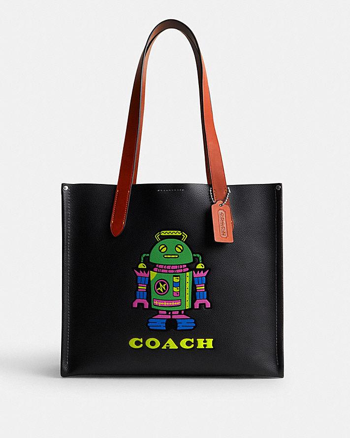 Túi Coach Cosmic Coach Relay Tote 34 With Robot Nam Đen