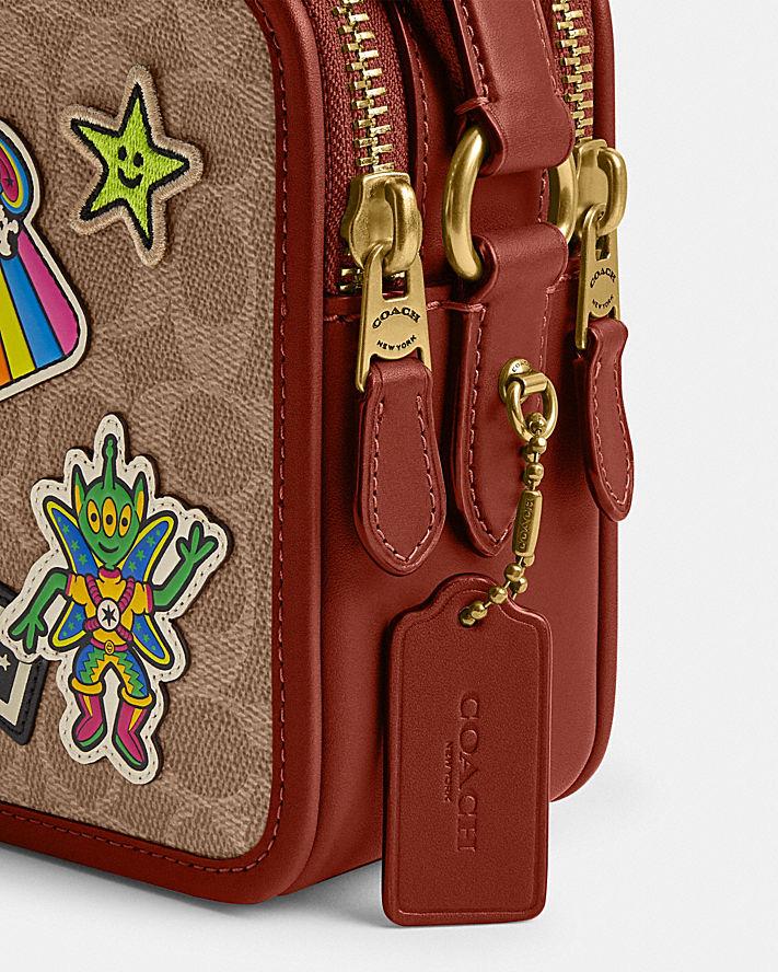 Túi Coach Cosmic Coach Charter Crossbody 24 In Signature Canvas With Patches Nam Nâu