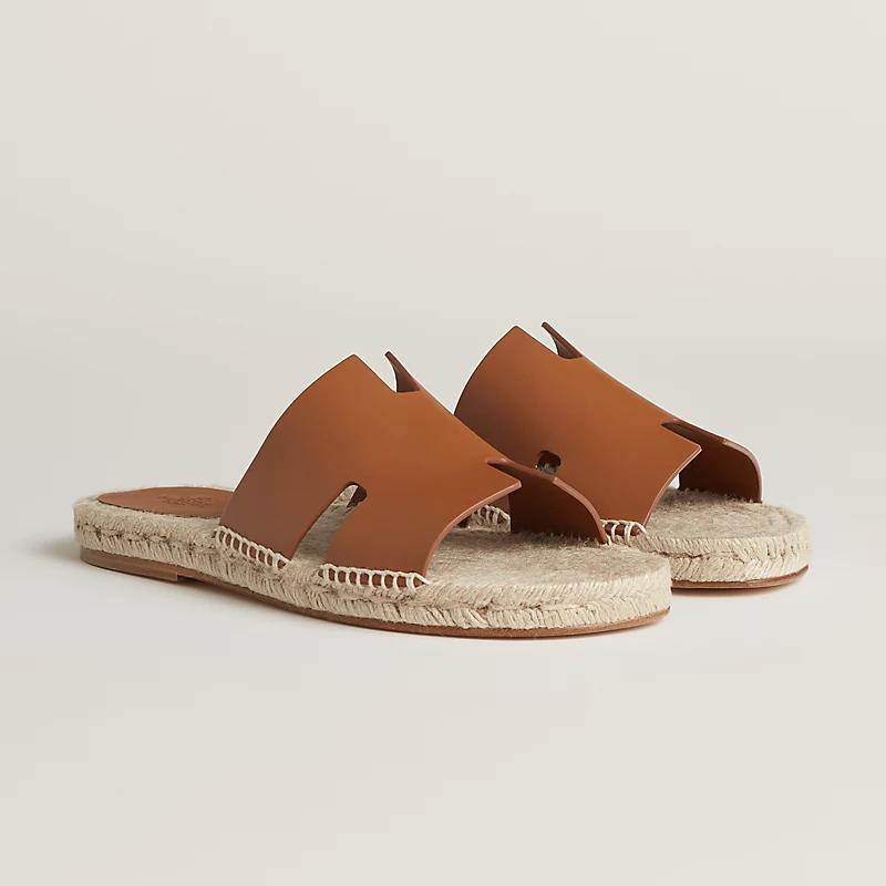 Giày Hermes Antigua Espadrille Nam Nâu Be