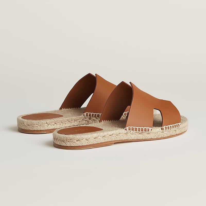 Giày Hermes Antigua Espadrille Nam Nâu Be