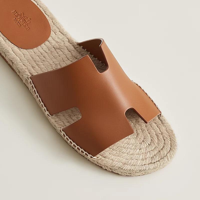 Giày Hermes Antigua Espadrille Nam Nâu Be