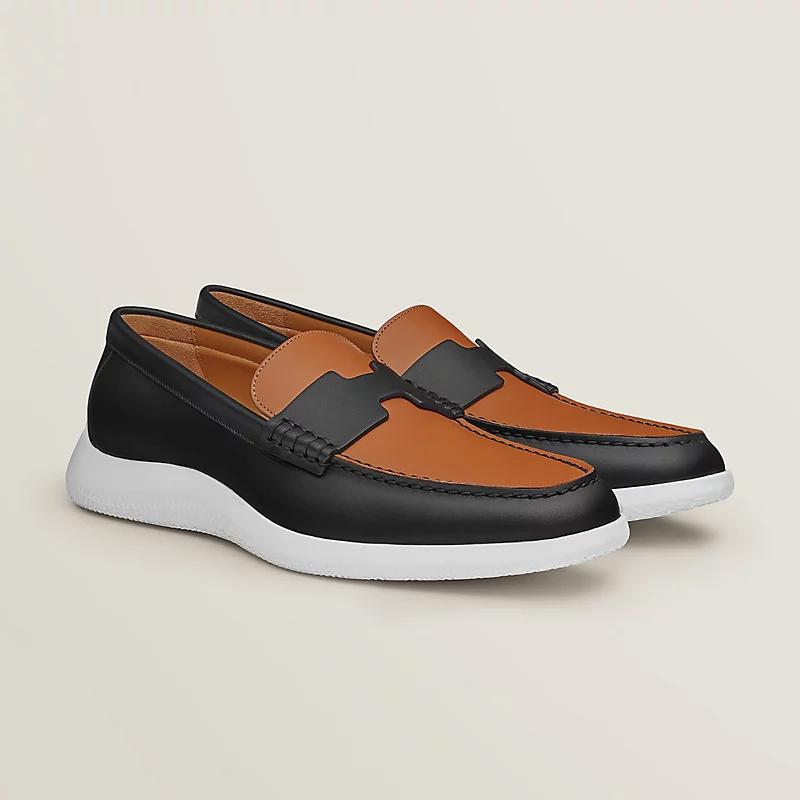 Giày Hermes Don Loafer Nam Đen Nâu