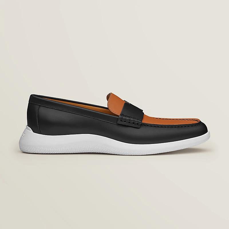 Giày Hermes Don Loafer Nam Đen Nâu