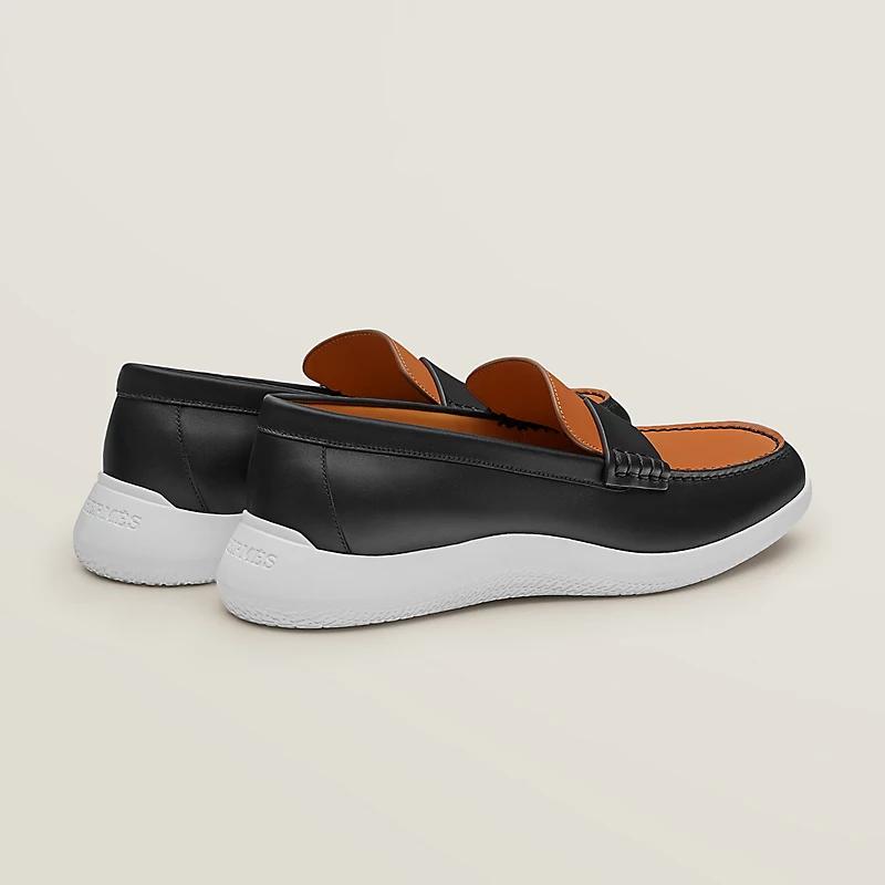 Giày Hermes Don Loafer Nam Đen Nâu