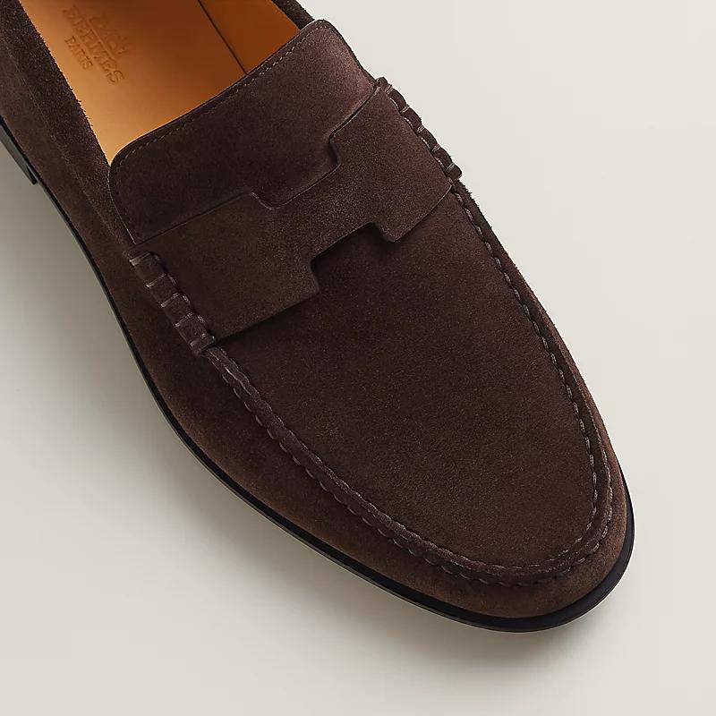 Giày Hermes Duke Loafer Nam Nâu Chocolate