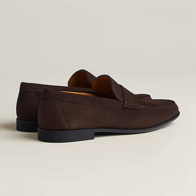 Giày Hermes Duke Loafer Nam Nâu Chocolate