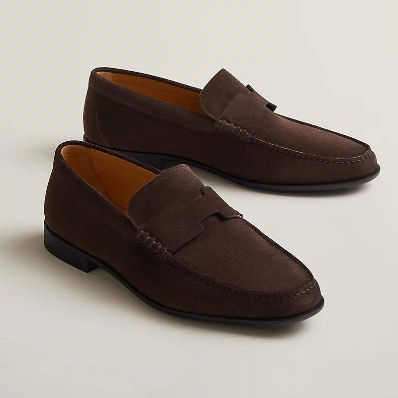 Giày Hermes Duke Loafer Nam Nâu Chocolate