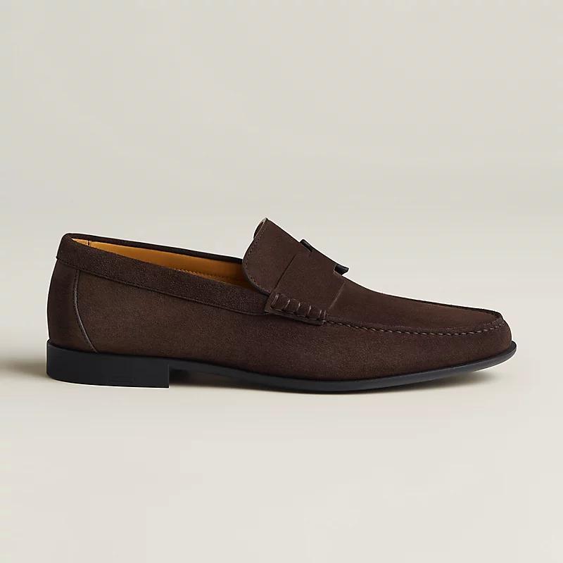 Giày Hermes Duke Loafer Nam Nâu Chocolate