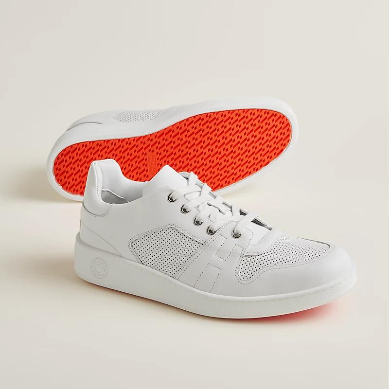 Giày Hermes Free Sneaker Nam Trắng Cam