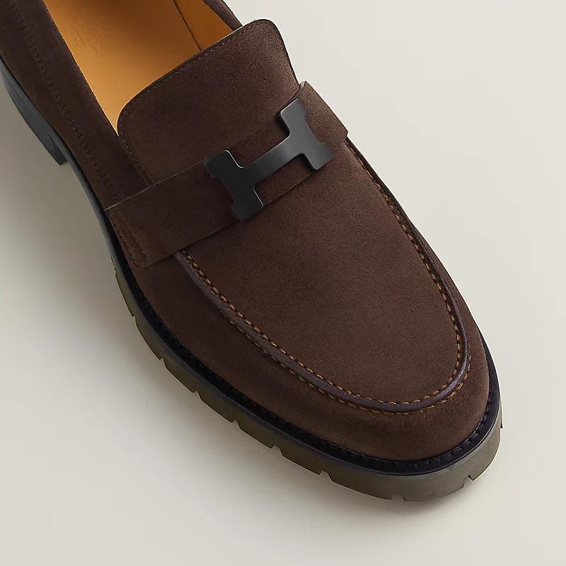 Giày Hermes Gregoire Loafer Nam Nâu