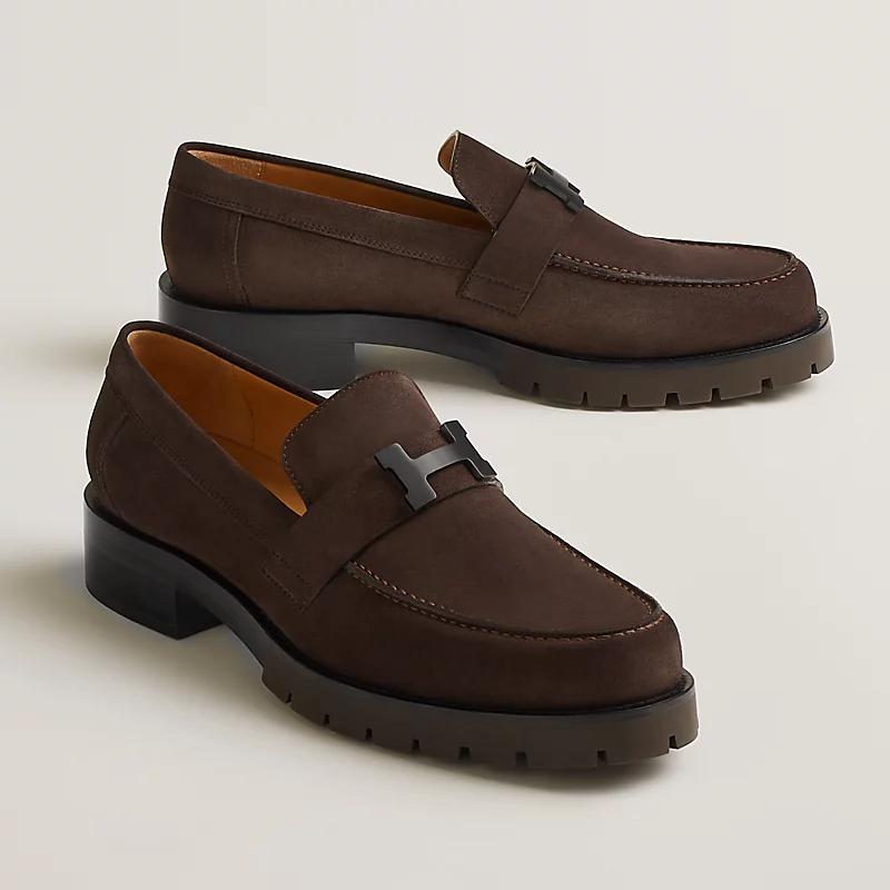 Giày Hermes Gregoire Loafer Nam Nâu