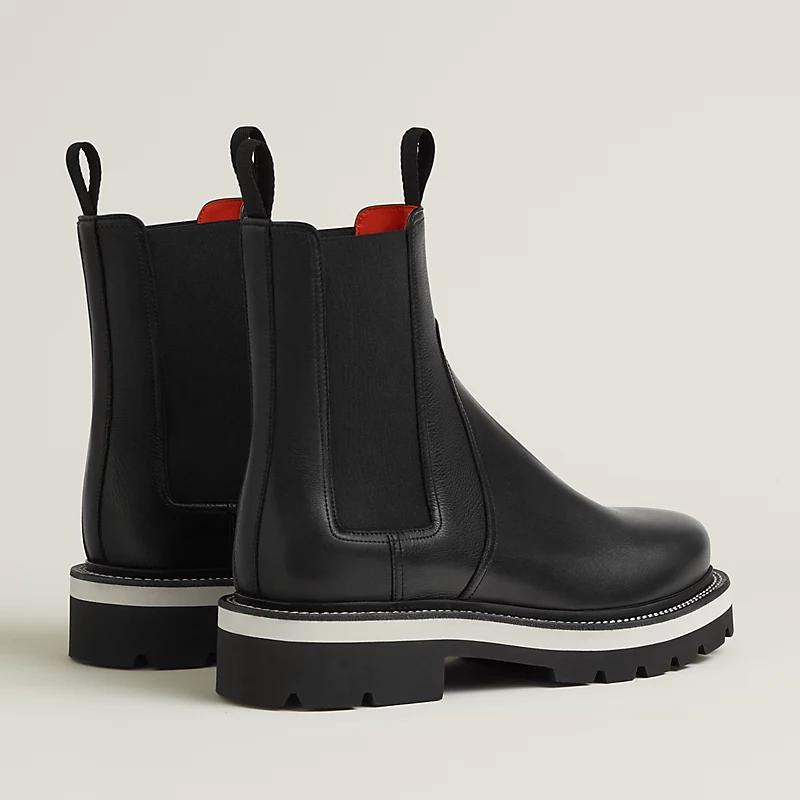 Giày Hermes Hermann Ankle Boot Nam Đen