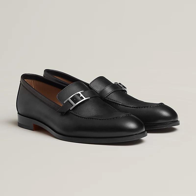 Giày Hermes Monterey Loafer Nam Đen